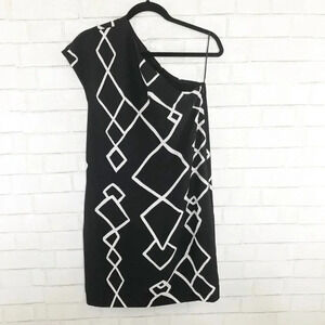 Keepsake Black & White One Shoulder Dress Size XS